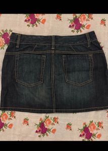 Dark Wash Denim Mini Skirt
