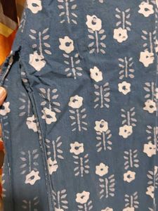 Blue Floral Print Kurta