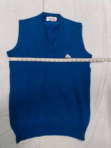 Blue V-Neck Sleeveless Sweater Vest