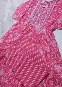 Beautiful Pink Printed Kurta Set