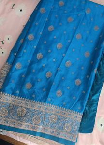 Elegant Blue Banarasi Silk Saree