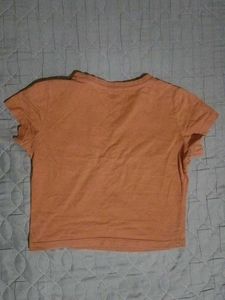 Rust color Crop T-Shirt (Size S)