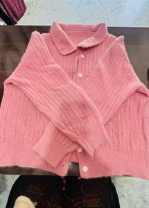 Peach Knit Cardigan