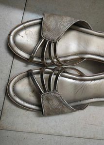 Stylish Gold Slip-On Sandals