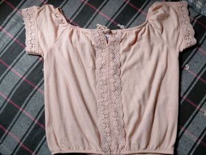 Chic Lace Trim Off-Shoulder Top