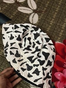 Korean Cow Print Bucket Hat