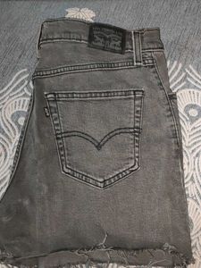 Gray Denim Mini Skirt