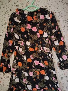 Floral Print Wrap Midi shrug