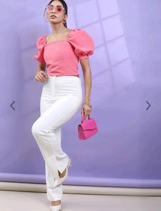 It's A Cute Pink Silk Top With Shoulder Off 🤩🩷🩷