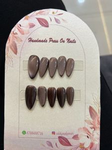 Black Mettalic Press On Nails