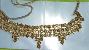 White and Golden stone / Double sided Necklace