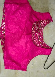 🔥Ready to wear hot pink saree with belt 🥰