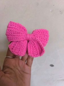 Handmade Crochet Bow Hair Clip