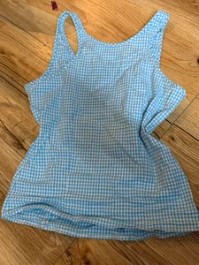 Cute Blue Gingham Tank Top