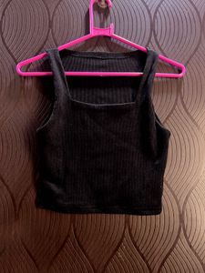 Black Ribbed Tank Top