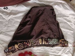 Brown Bikini Bottom with Patterned Waistband
