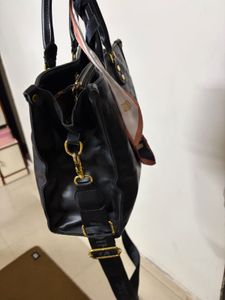 Chic Black Textured Tote Bag