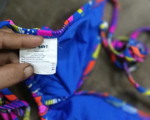 Vibrant Zig Zag Print Bikini Top