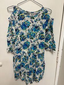 Floral Blue And White Play suit