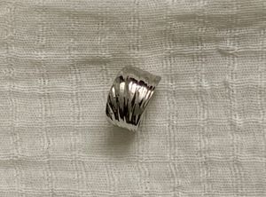 Silver Toned Textured Statement Ring
