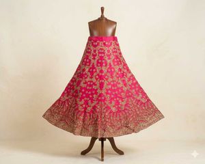 Stunning Pink Embroidered Lehenga Choli Set