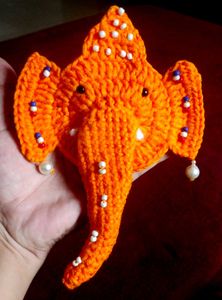 Handmade Crochet Ganesha Showpiece /motif
