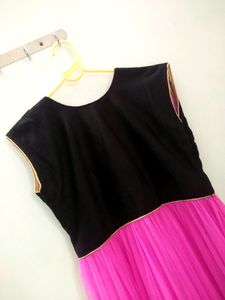 Magenta Colour Anarkali Pattern Kurti/Ethnic Gown