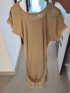 Elegant Gold Lace Trim Dress