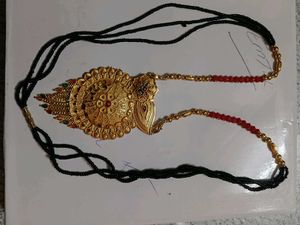 Elegant Gold Tone Mangalsutra Pendant