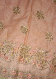 Peach Embroidered Kurta duppata set