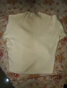 White Ribbed Knit Sweater🤍