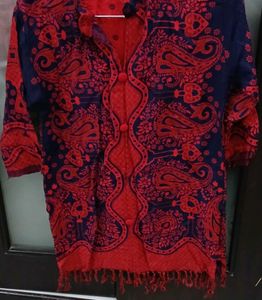 Vibrant Paisley Print Woolen Kurta - New