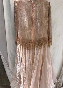 12J6. Sparkling Beaded &amp; Fringe Gown