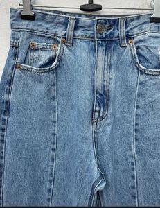 Patchwork Wide Leg Denim Jeans