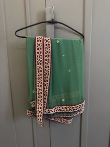 pure chiffon Cutwork Moti  work dupatta
