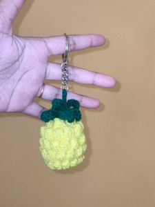 Crocheted Pineapple Keychain