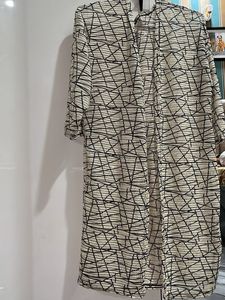 Stylish Geometric Print Open Front Jacket