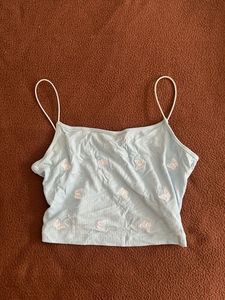 Blue Butterfly Crop Tank