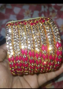 Combo of 2 Beautiful Red &amp; Gold Bangles