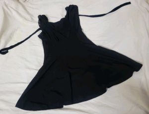 black mini skater dress