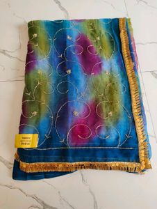 Colorful Tie-Dye sarees with Sequins