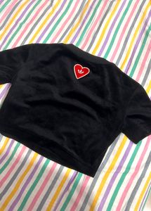 Adidas Black &amp; Red Striped Crop Top