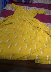 Yellow Printed Kurta