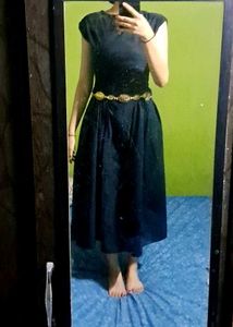 Classic Black Short Sleeve A-Line Dress
