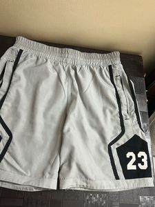 Grey Basketball Shorts with Number 23