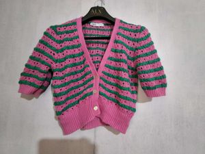 Zara Striped Knit Cardigan