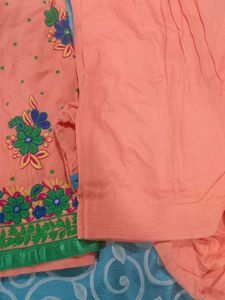 Peach Floral Kurta And Salwar