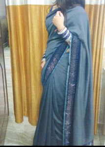 Blue Beautiful Saree With Blouses