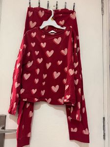 Heart Print Pajama Set