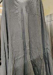 Elegant Gray Embroidered Skirt Set